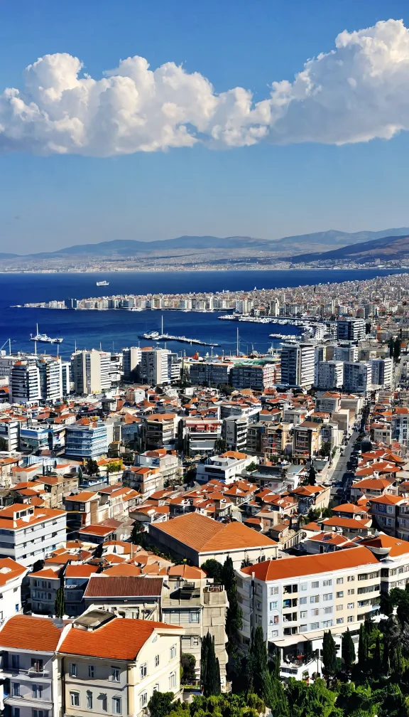 Nice view of the city of Izmir in Turkey