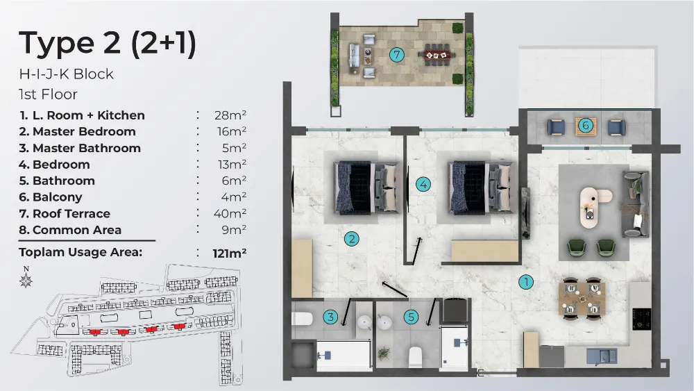 Dolce Vita North Cyprus 2 Bedroom Type2