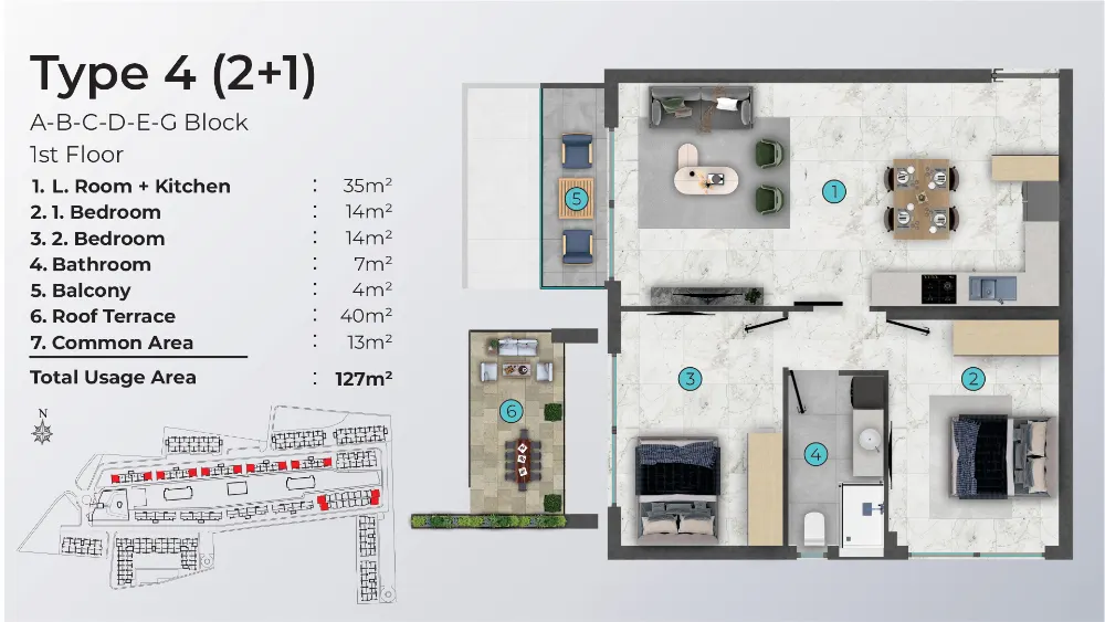 Dolce Vita North Cyprus 2 Bedroom Type4