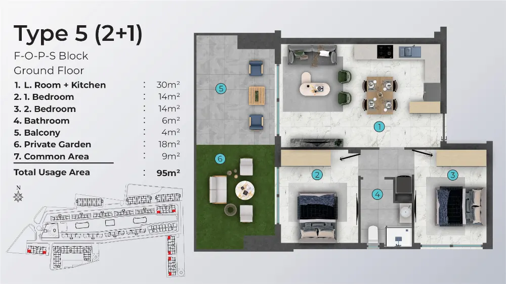 Dolce Vita North Cyprus 2 Bedroom Type5